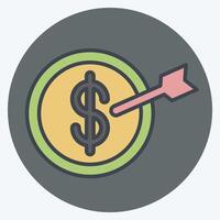 Icon Saving Goal. related to Savings symbol. color mate style. design editable vector