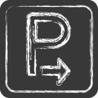 Icon Arrow. related to Parking symbol. chalk Style. design editable vector