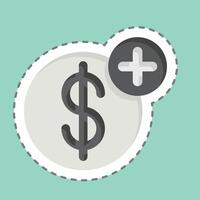 Sticker line cut Add Savings. related to Savings symbol. design editable vector