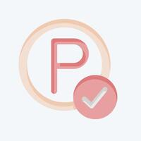 Icon Parking Time. related to Parking symbol. flat style. design editable vector