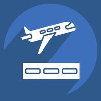 Icon To Take Off. related to Travel symbol. long shadow style. design editable vector