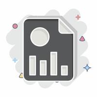 Icon Financial Report. related to Retirement symbol. comic style. design editable vector