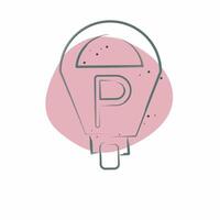 Icon Parking Meter. related to Parking symbol. Color Spot Style. design editable vector