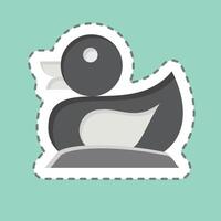 Sticker line cut Duck. related to Kindergarten symbol. design editable vector