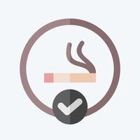 Icon Smoking Area. related to Smoking symbol. flat style. design editable vector