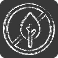 Icon No Tabacco. related to Vape symbol. chalk Style. design editable vector