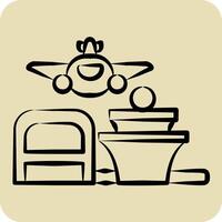 Icon Flight. related to Travel symbol. hand drawn style. design editable vector