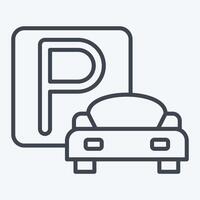 Icon Parking. related to Parking symbol. line style. design editable vector