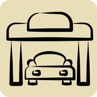 Icon Garage. related to Parking symbol. hand drawn style. design editable vector