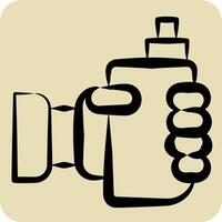 Icon Vaping. related to Vape symbol. hand drawn style. design editable vector