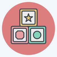 Icon Block. related to Kindergarten symbol. color mate style. design editable vector