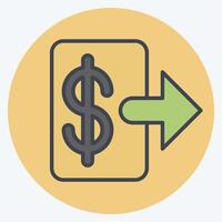 Icon Withdraw Money. related to Savings symbol. color mate style. design editable vector