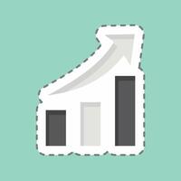 Sticker line cut Growth Chart. related to Savings symbol. design editable vector