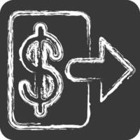 Icon Withdraw Money. related to Savings symbol. chalk Style. design editable vector