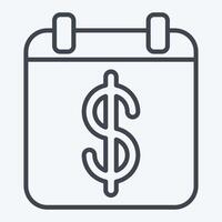 Icon Savings Calendar. related to Savings symbol. line style. design editable vector