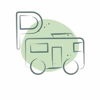 Icon Bus Parking. related to Parking symbol. Color Spot Style. design editable vector