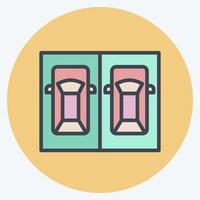 Icon Parking Area. related to Parking symbol. color mate style. design editable vector