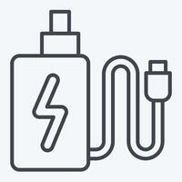 Icon Charging. related to Vape symbol. line style. design editable vector