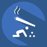 Icon Passive Smoking. related to Smoking symbol. long shadow style. design editable vector