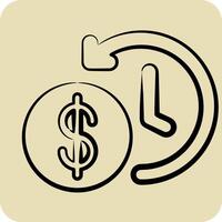 Icon Time Saved. related to Savings symbol. hand drawn style. design editable vector