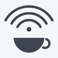 Icon Free Wifi. related to Restaurant symbol. glyph style. design editable vector