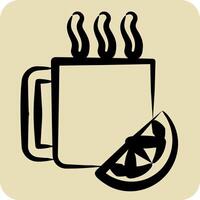 Icon Hot Drinks. related to Restaurant symbol. hand drawn style. design editable vector
