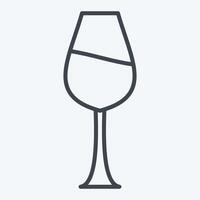 Icon Wine List. related to Restaurant symbol. line style. design editable vector