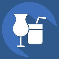 Icon Juices. related to Restaurant symbol. long shadow style. design editable vector