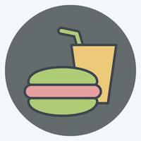 Icon Fast Food. related to Restaurant symbol. color mate style. design editable vector