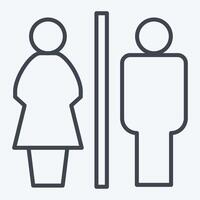 Icon Toilet. related to Restaurant symbol. line style. design editable vector