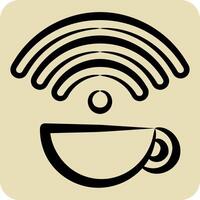 Icon Free Wifi. related to Restaurant symbol. hand drawn style. design editable vector