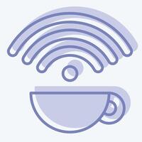 Icon Free Wifi. related to Restaurant symbol. two tone style. design editable vector