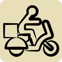 Icon Delivery. related to Restaurant symbol. hand drawn style. design editable vector