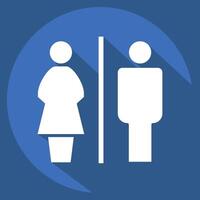 Icon Toilet. related to Restaurant symbol. long shadow style. design editable vector