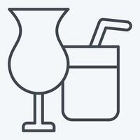 Icon Juices. related to Restaurant symbol. line style. design editable vector