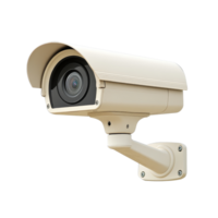 Surveillance camera mounted on a wall with a clear lens design isolated on a transparent background, Surveillance camera isoalted on transparent background png