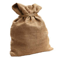 An empty burlap sack used for storage or carrying various goods in a simple yet practical design, Empty burlap sack png