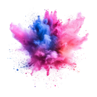 Vibrant color powder explosions create a multicolored dust cloud in festivities celebrated across various, Vibrant Color Powder Explosions, Multicolored Dust Clouds Isolated on transparent background png