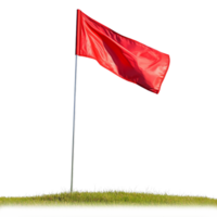Red flag on a golf course indicating a temporary condition on a sunny day, Golf Red Flag transparent background png