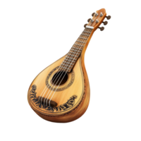 Elegant vihuela displayed against a transparent background showcasing its intricate design and craftsmanship, vihuela isolated on transparent background png