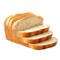 Freshly sliced bread arranged neatly on a transparent background, showcasing its soft texture and appealing layers of loaf, Sliced bread isolated png