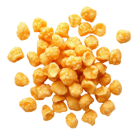 A delightful assortment of crunchy corn snacks scattered on a bright transparent background tempting your taste buds, Crunchy corn snacks on transparent background png