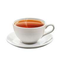 A steaming cup of hot tea on a clean transparent background ready to be enjoyed in a cozy setting, hot tea cup on transparent backgroundfile png