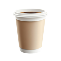 A simple, elegant paper coffee cup on a clean transparent background, paper cup for coffee isolated on transparent background png