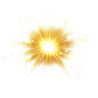 Golden light rays radiate dynamically against a pristine transparent background, creating an ethereal glow, Glowing Golden Light Rays Effect on transparent background png