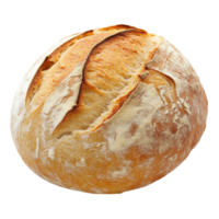 Artisan sourdough bread loaf isolated on a transparent background with a rustic texture and golden crust, Sourdough bread isolated png