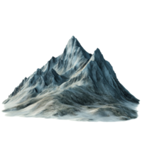 A stunning isolated mountain range with rugged peaks and rocky slopes on a pure transparent background, Mountain Range Isolated on transparent background png