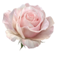 Delicate pink rose with a single petal resting on a soft, translucent background, Pink rose with a single petal on a transparent background or transparent background png