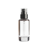 Small fluid cosmetic bottle isolated against a crisp transparent background showcasing its sleek design and functionality, small fluid cosmetic bottle isolated on a transparent background png