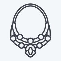 Icon Necklace. related to Summer symbol. line style. design editable vector